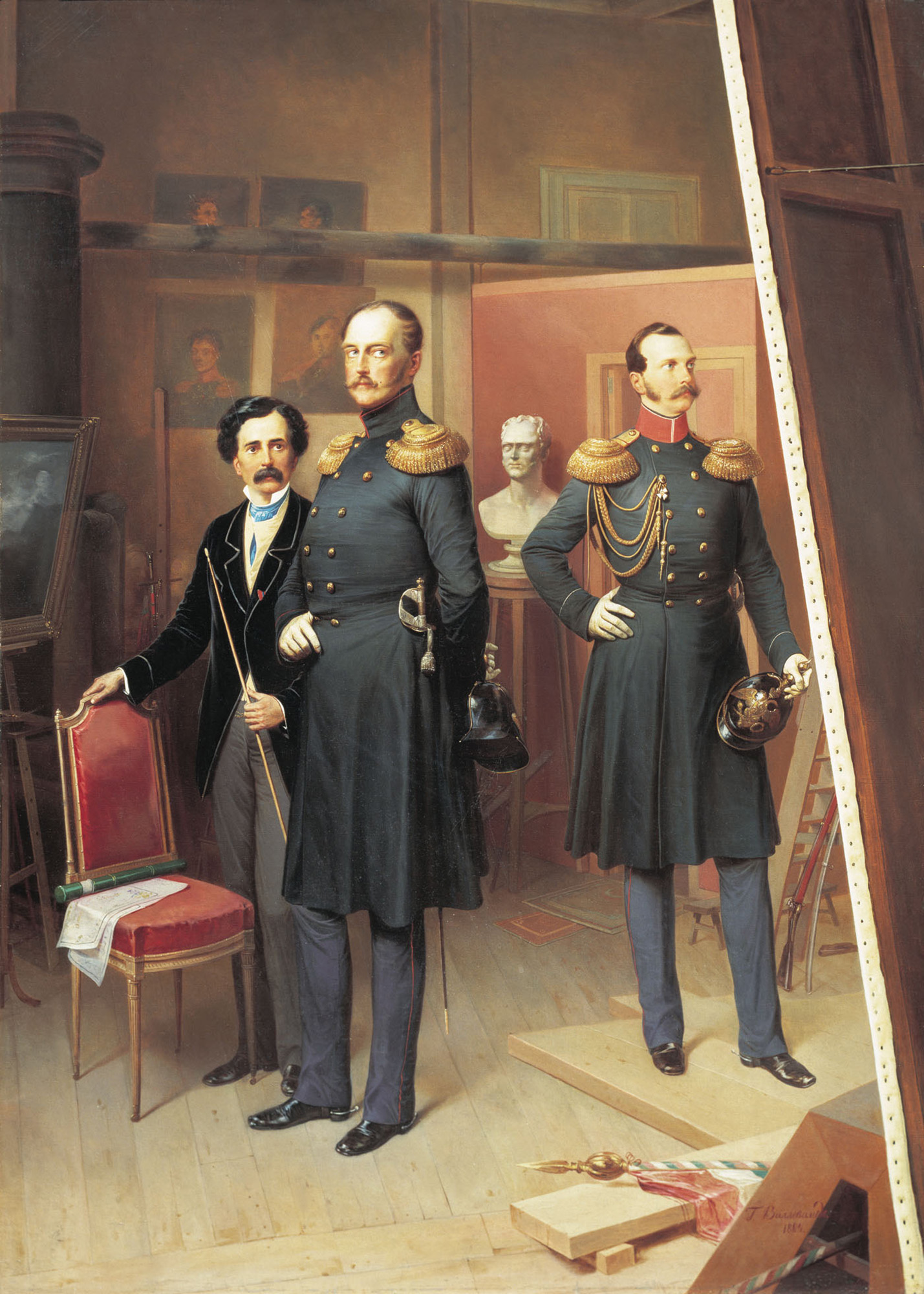 nicholas one with alexander two in the artist's studio